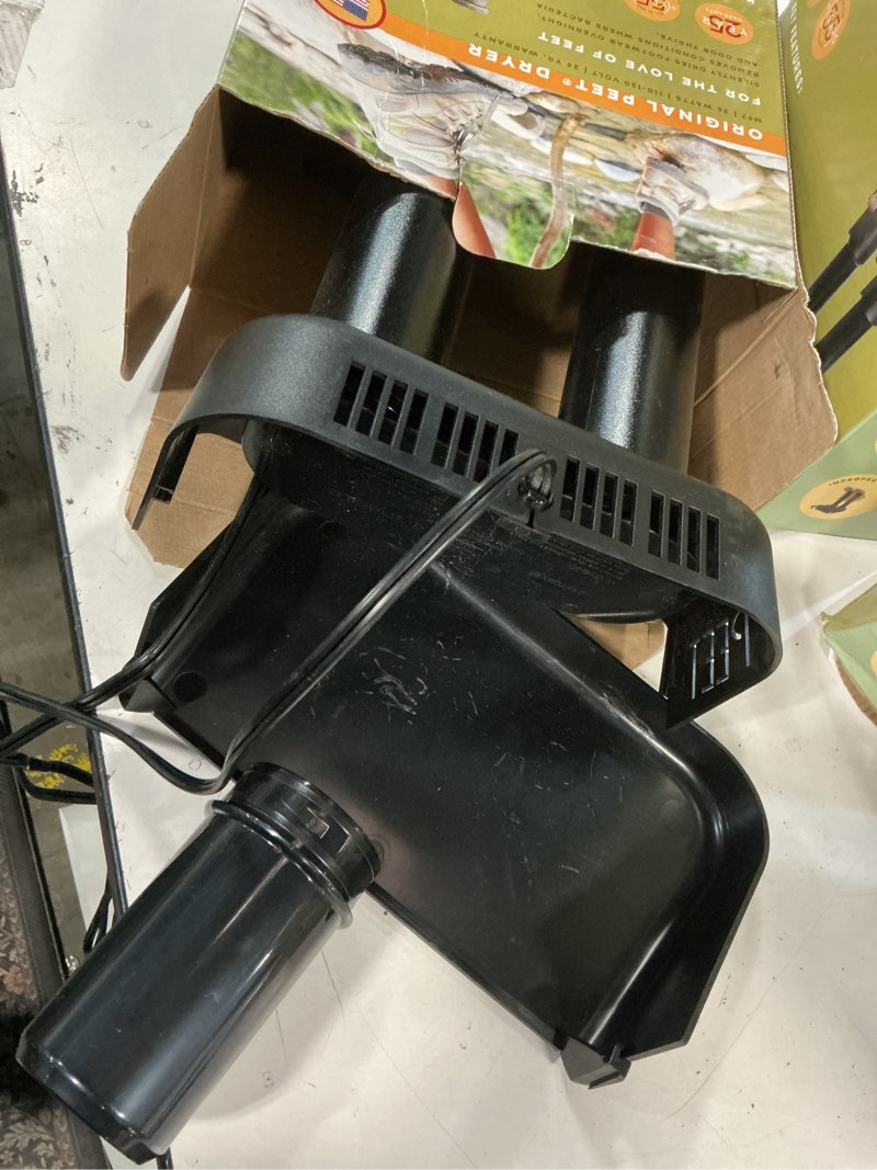 Condition photo showing As Is for peet, original dryer, electric shoe dryer, work boots, outdoor gear, athletic gear, silent,energy-efficient, made in usa