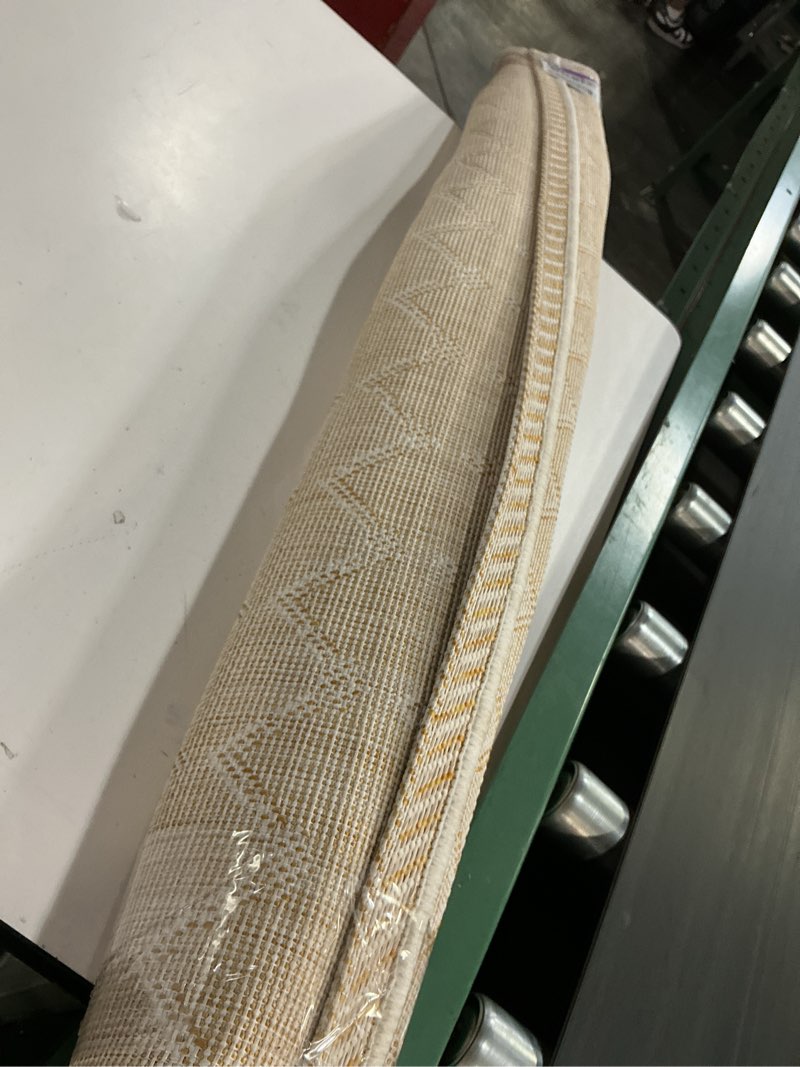 Condition photo showing Good Condition for jonathan y moroccan geometric indoor outdoor area rug 4x6 cream/yellow, ourika textured weave for backyard, patio, porch, easy-cleaning, high traffic, pet-friendly, non-shedding (smb108j-4) cream/yellow 3'11" x 6' (rectangular)