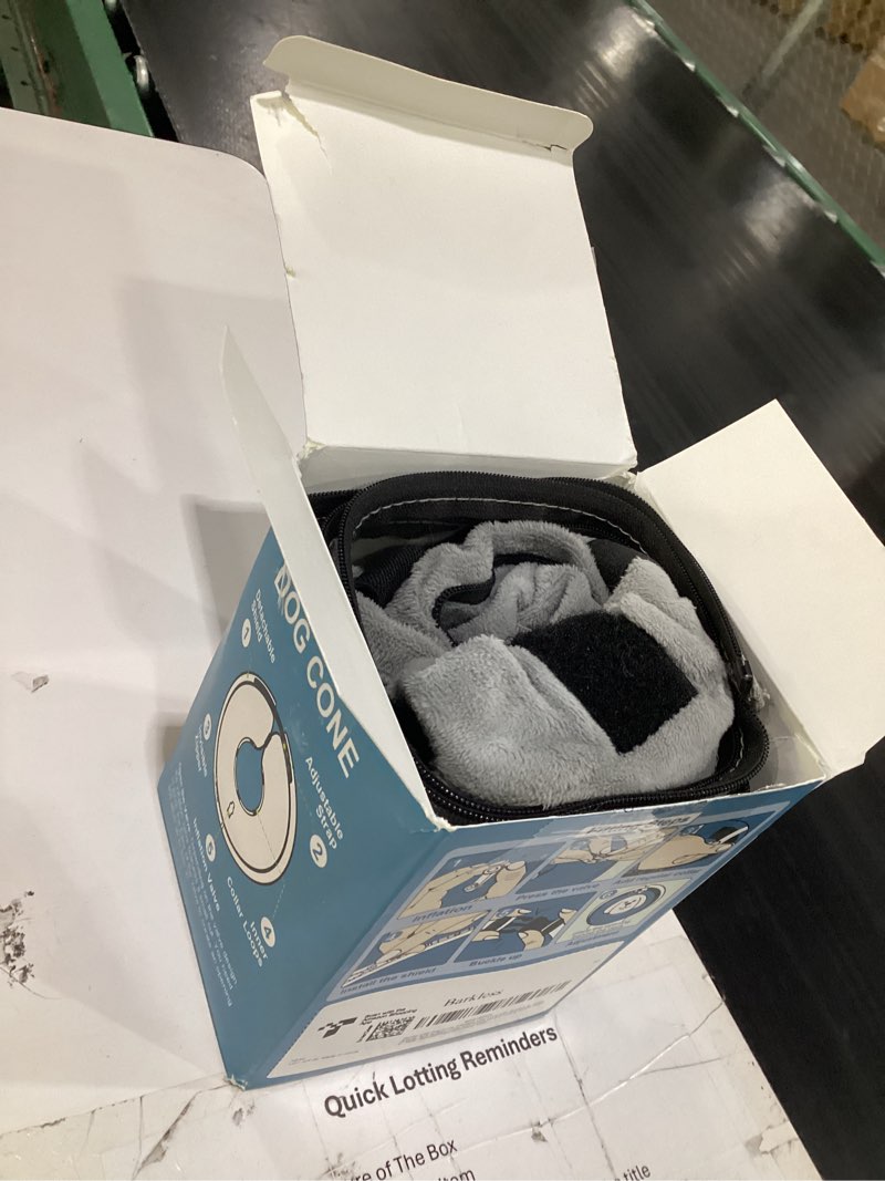 Condition photo showing Good Condition for barkless dog cone, inflatable dog cone after surgery for large breeds, soft surgery collar with enhanced anti-licking guard shield for pets, patented protective donut collar grey xl (neck: 18"-23")