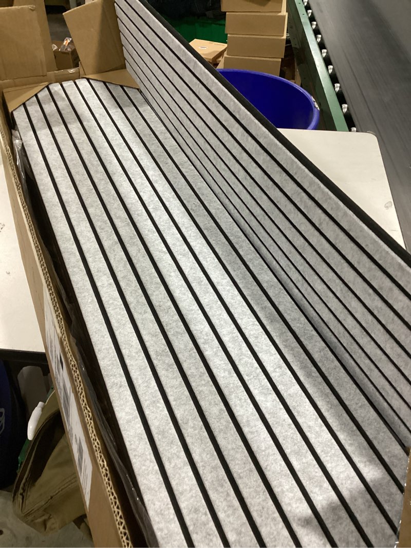Condition photo showing Good Condition for Art3dwallpanels 10 Pack Acoustic Panels, 48" X 12" X 0.43" Soundproof Wall Panels, Self Adhesive High Density Sound Absorbing Acoustic Treatment for Recording Studio, Office, Grey and Black 10 Pack 12''x48'' Grey and Black