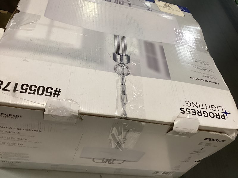 Condition photo showing New/Like New for Progress Lighting Evanna 4-Light Brushed Nickel Transitional Chandelier