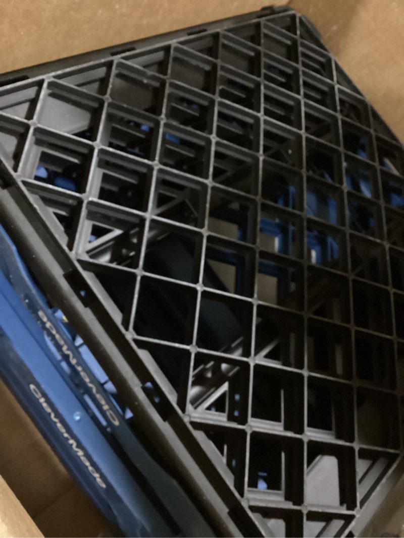 Condition photo showing Good Condition for CleverMade Collapsible Milk Crate, Ocean, 3PK - 25L (6 Gal) Stackable Storage Bins, Holds 50lbs Per Bin - Clevercrates are Heavy Duty, Plastic Collapsible Storage Crate for Multi Purposes Blue - Pack of 3