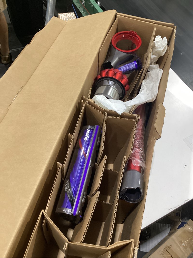 Condition photo showing As Is for dyson v8 origin vacuum, red (renewed premium)