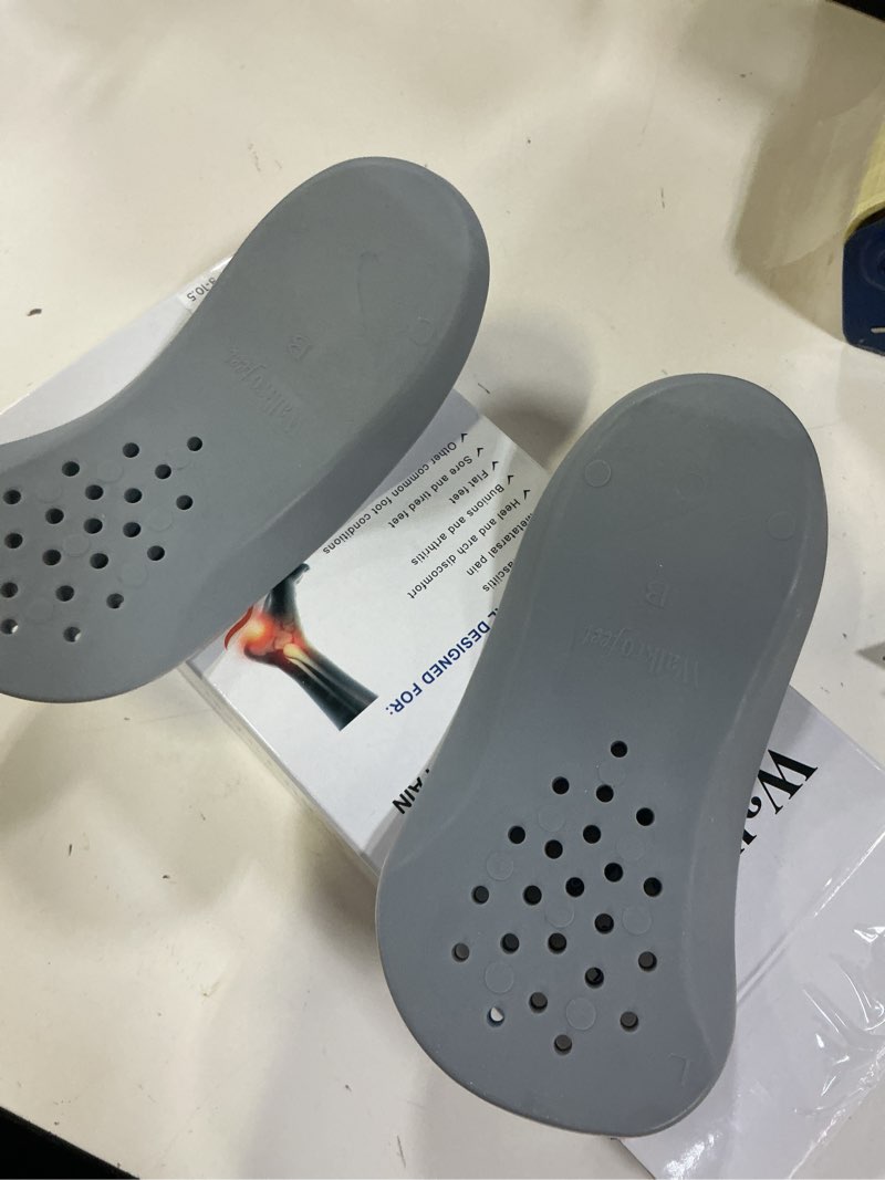 Condition photo showing As Is for original 3/4 arch support metatarsal orthotics over-pronation inserts | comfort arch,heel & ankle foot pain relief,comfort heel cushion gray men 6-8.5/women 8-10.5
