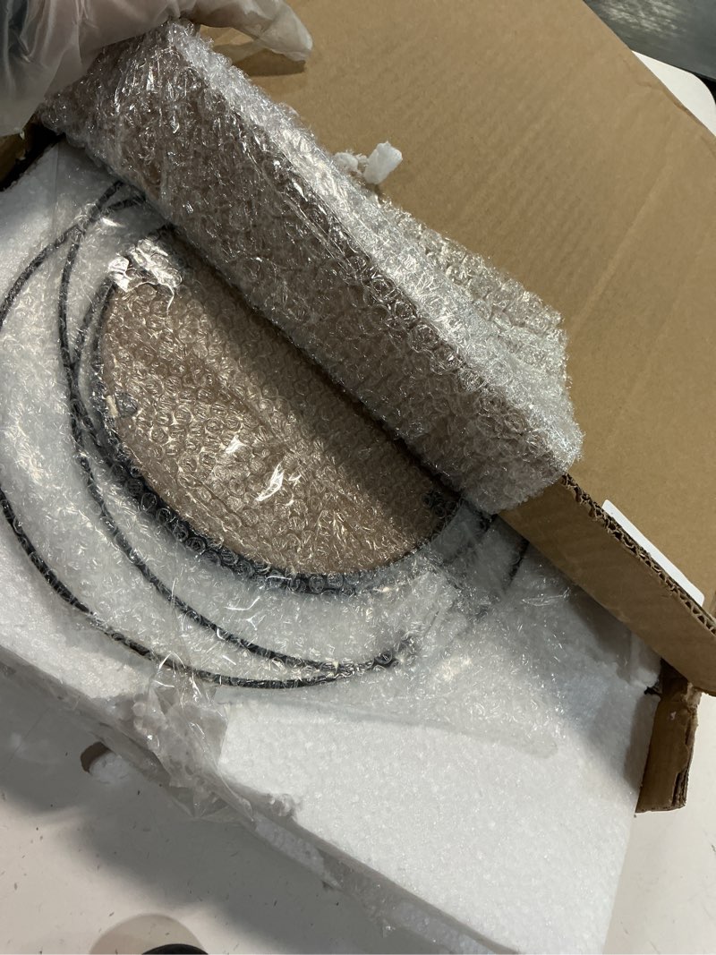 Condition photo showing Good Condition for Hicarer 4 Pcs Decorative Round Modern Circle Mirror Wall Art Ring Metal Mirror Wall Mounted for Bedroom, Living Room, Entryway, Dining Room, Hallway (Black)