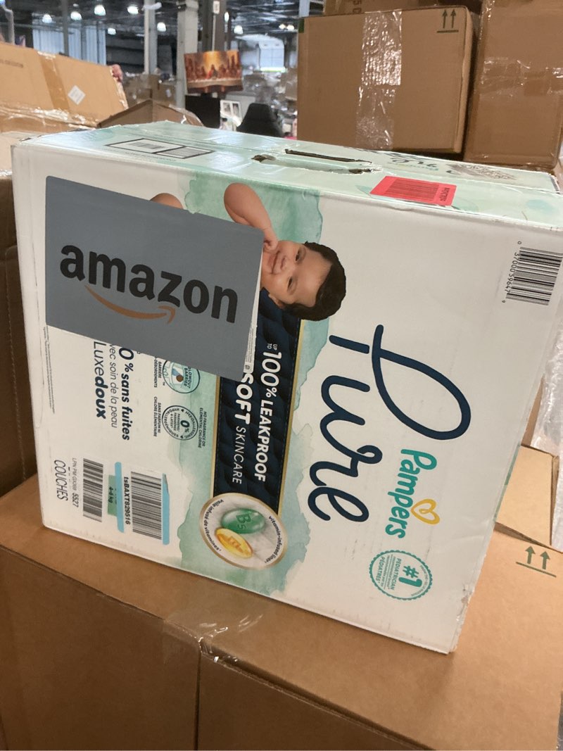 Condition photo showing New/Like New for pampers pure baby diapers, size 1 (8-14 lbs), 132, up to 100% leakproof, premium hypoallergenic soft diapers size 1 132