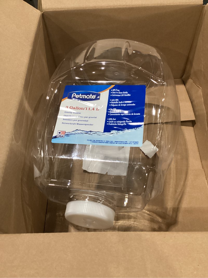 Condition photo showing As Is for TOP SECTION ONLY NO DISH Petmate Pet Cafe Cat and Dog Water Dispenser - Water Bowl for Cats and Dogs, USA Made, 3 GAL, Pearl Tan