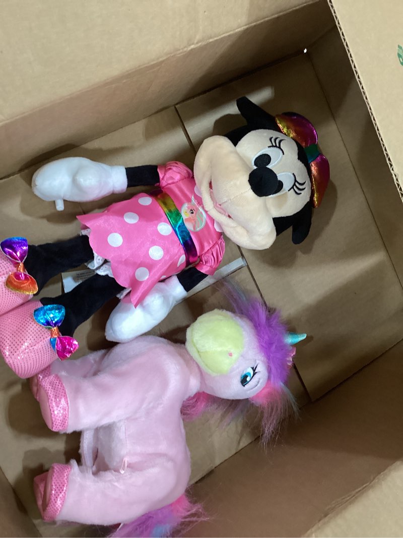 Condition photo showing As Is for disney minnie mouse walk & dance unicorn feature plush, officially licensed kids toys for ages 3 up by just play