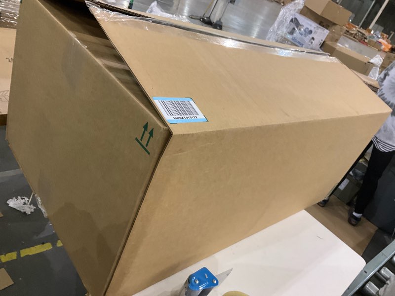 Condition photo showing As Is for IRIS USA 24" Christmas Wreath Storage Container with Latches and Handle, 1-Pack, for Garland/Wreath, Christmas Decorations, Heavy Duty, Portable, High Protection, Space Saving Storage, Clear/Red