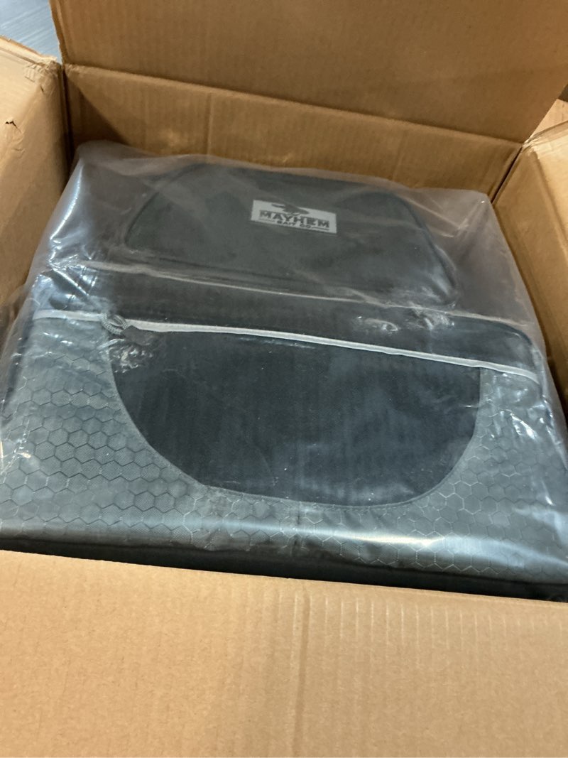 Condition photo showing New/Like New for mayhem bait co. premium fishing tackle backpack with (4) 3700 organizer trays, tackle box organizer bag