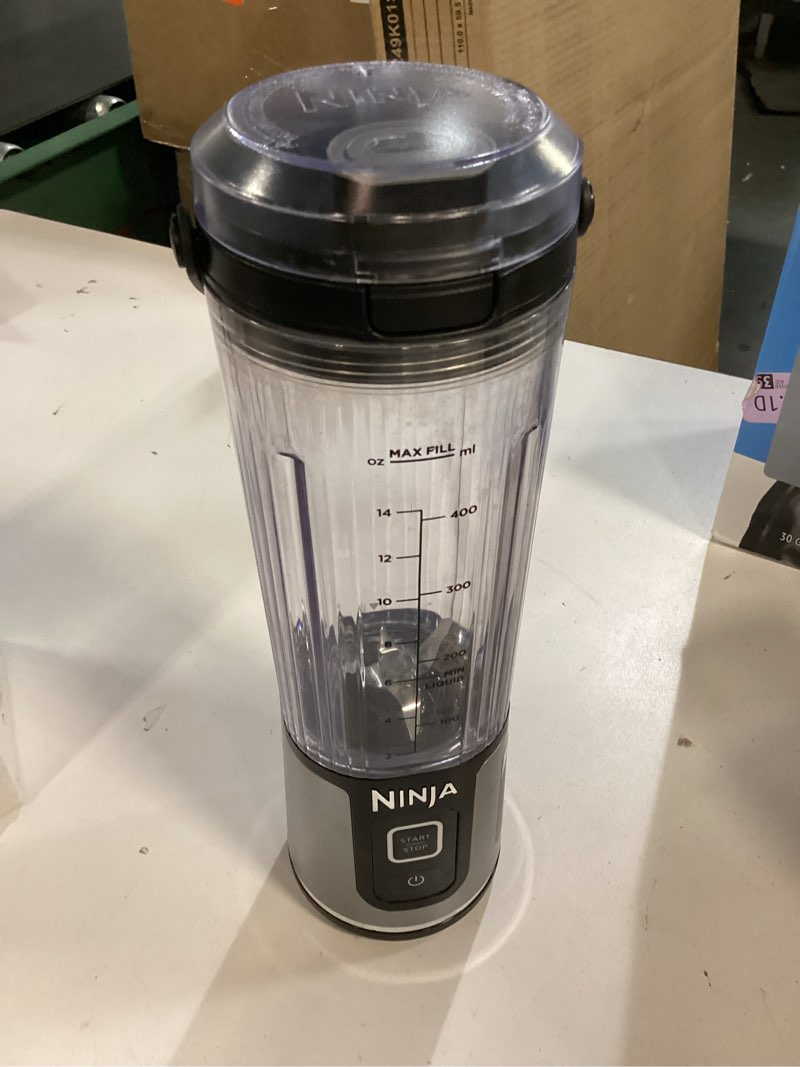 Condition photo showing As Is for Ninja BC151BK Blast Portable Blender, Cordless, 18oz. Vessel, Personal Blender-for Shakes & Smoothies, BPA Free, Leakproof-Lid & Sip Spout, USB-C Rechargeable, Dishwasher Safe Parts, Black