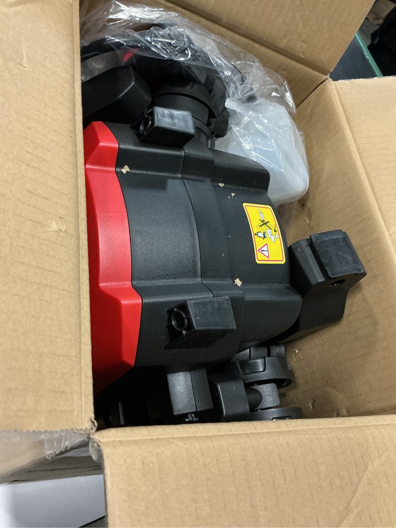 Condition photo showing As Is for mzk pressure washer, power washer with anti-tipping technology, 4 wheels, 4 quick connect nozzles, soap bottle, for cars, fences, driveways, patios, home & outdoor cleaning - deep red
