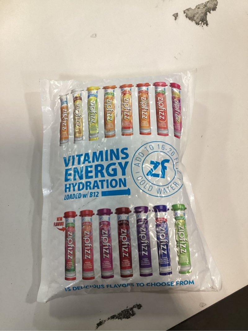 Condition photo showing New/Like New for Zipfizz Daily Energy Drink Powder, Variety Pack, 15 Pack | 3-in-1 Sustained Energy, Rapid Hydration, and Essential Vitamins | Sugar-Free | Electrolyte Powder | Contains Vitamin B-12 & Antioxidants Variety 0.39 Ounce (Pack of 15)