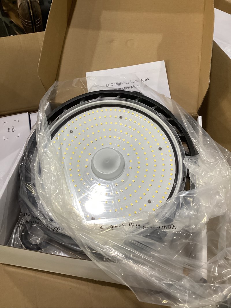 Condition photo showing Good Condition for led shop lights 100w 16000lm 5000k super bright high bay shop lights with us cable plug in for garage workshop warehouse factory barn (100w 1pack)