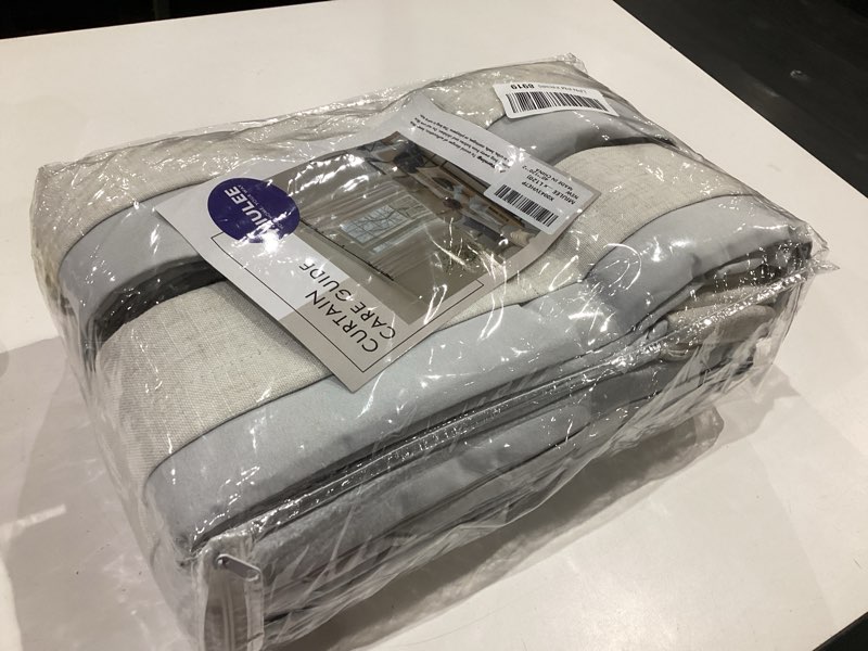 Condition photo showing Good Condition for miulee natural pinch pleated 100% blackout linen curtains 120 inch length 2 panels set, black out memory trained pleat curtains light blocking room darkening drapes for bedroom living room window 40"w x 120"l (pack of 2) natural