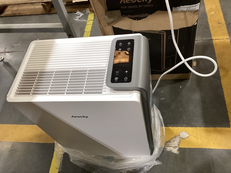 Condition photo showing As Is for 7000sq.ft energy star most efficient 2025 dehumidifier max 140pint/d | dehumidifier with drain hose for basement, home, bedroom, bathroom, intelligent humidistat 140 pints / 7000 sq.ft