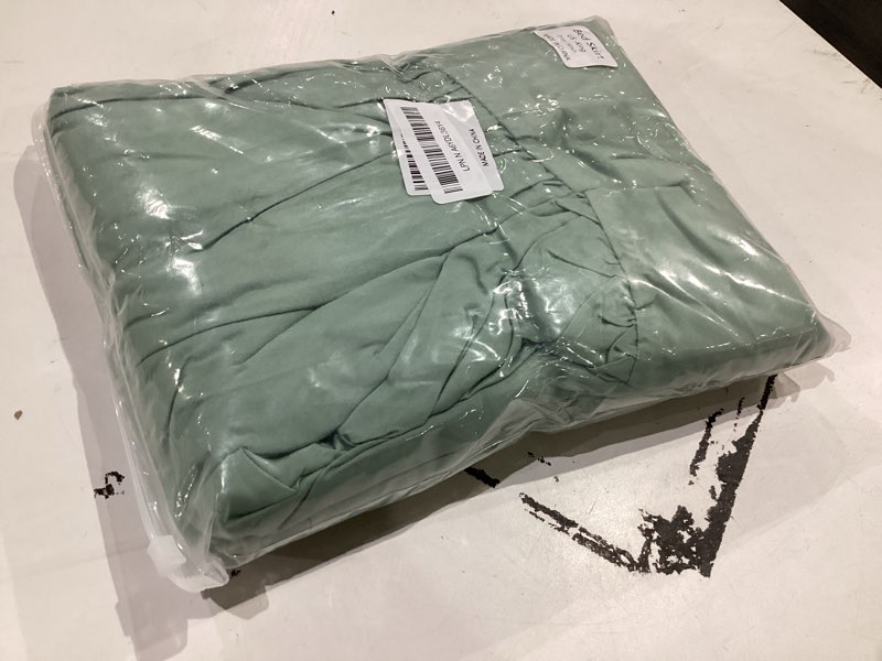 Condition photo showing Good Condition for bed skirt king size ruffled bed skirts with split corners,18 inch drop dust ruffle bed skirt with platform, king, 18 inch, sage green sage green 18''king