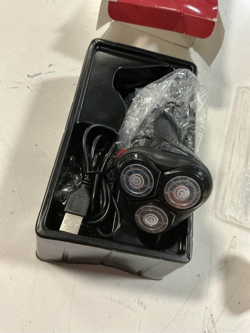 Condition photo showing Good Condition for 3-in-1 electric razor for men: ipx7 waterproof electric shavers for men with turbo speed & precision blades, cordless trawdvel kit for beard nose sideburns, exotic black lustrous black