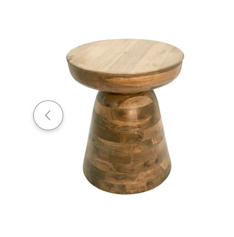 Vanola Round End Table in Solid Wood - Handcrafted Accent Side Table for Living Room, Office, or Bedroom, 19"