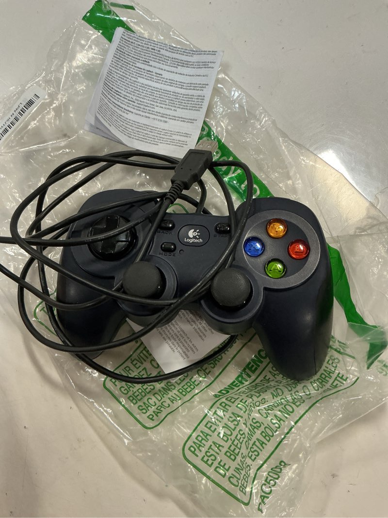 Condition photo showing As Is for Logitech G F310 Wired Gamepad Controller Console Like Layout 4 Switch D-Pad PC - Blue/Black