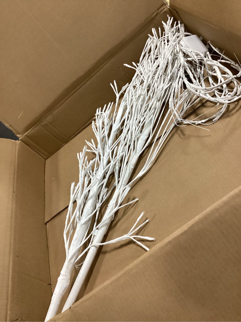 Condition photo showing As Is for ( similar incomplete) 6FT 696LED Christmas Birch Tree Multicolor Lights with Twinkle, Twinkling or Steady Function for Selected, Birch Tree with Led Lights for Indoor Outdoor Home Party Decorations Multicolor Lights 6FT-696LED