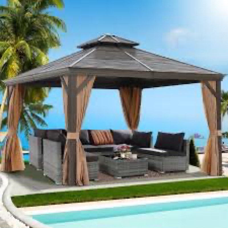12 Ft. W x 12 Ft. D Aluminum Patio Gazebo(incomplete box 3 of 3 ) 