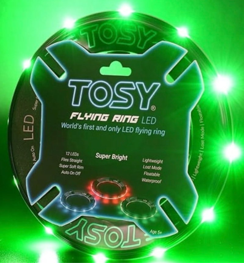 TOSY Flying Ring - 16 Million Color RGB or 12 LEDs  Super Bright  Auto Light up  Safe & Soft  Waterproof  Lightweight Frisbee  Birthday Gift  Camping & Outdoor/Indoor/Lawn Game Toy