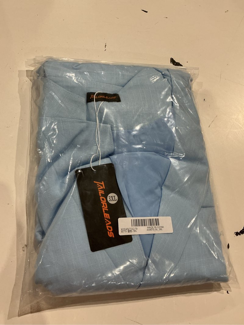 Condition photo showing New/Like New for corski men's casual blazer linen sport coat two button lightweight jackets business daily suit 3x-large blue