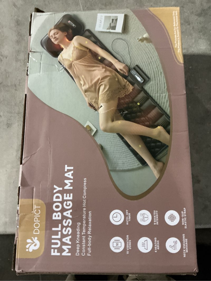 Condition photo showing Good Condition for Massage Mat, Detachable Neck Massager, Full Body Vibration Heating, Massage Pad with 10 Vibrating Motors and 9 Speed Settings for Home Office Use, Gift for Men Women Parents Christmas,Black