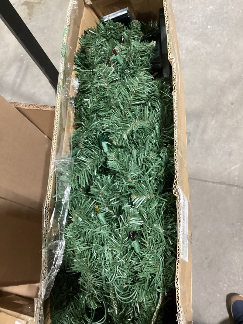 ktkde 7.5ft artificial christmas tree is a green one with 1450 tips and 300 battery-powered led colu