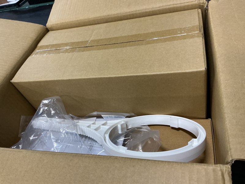 Condition photo showing Good Condition for ispring wgb21b 2-stage whole house water filtration system, with 10" x 4.5" sediment cto(chlorine, taste, and odor) filter, 1" inlet/outlet sediment & chlorine