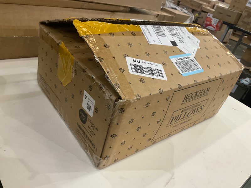 Condition photo showing As Is for Beckham Hotel Collection Bed Pillows Standard/Queen Size Set of 2 - Original Soft Down Alternative Pillow for Sleeping - Soft Support for Back, Stomach or Side Sleepers Queen / Standard White