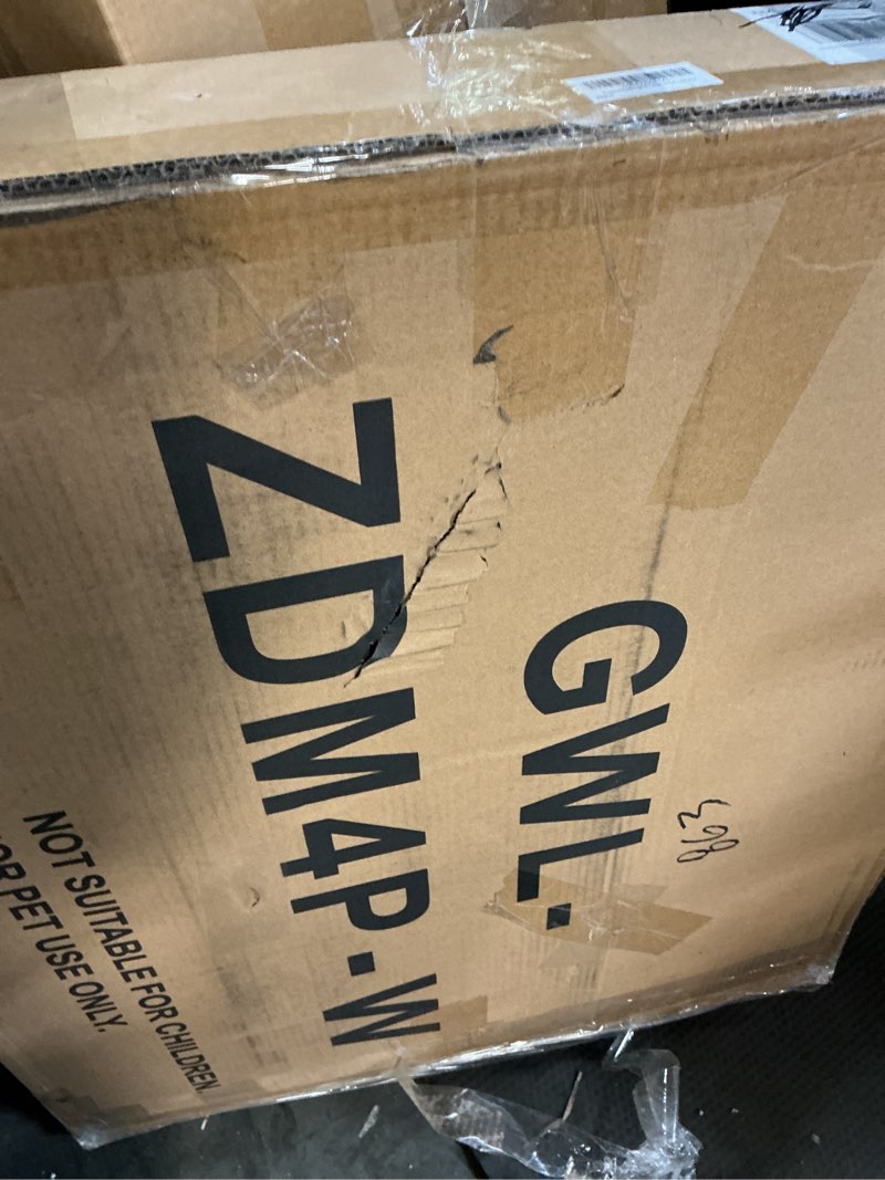 Condition photo showing Good Condition for Freestanding Dog Gates with Door Walk Through, Extra Wide Doggy Door 100" W x 29" H Pet Gate Safty 4 Panels Dog Fence for Stairs, Doorways, White White 4 Panels - 100" W x 29" H