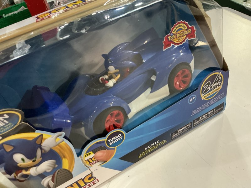 Condition photo showing As Is for nkok team sonic racing 2.4ghz radio control toy car with turbo boost - sonic the hedgehog 601, features working lights, adjustable front wheel alignment, super fun and easy, ages 6 and up