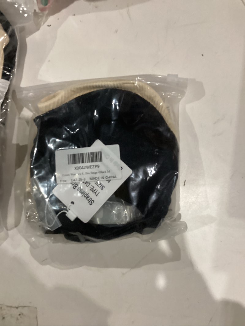 Condition photo showing New/Like New for Zimcti Strapless Bras for Women Comfortable Non-Slip Silicone Bandeau Bra Seamless Tube to Bralette Medium Beige+black