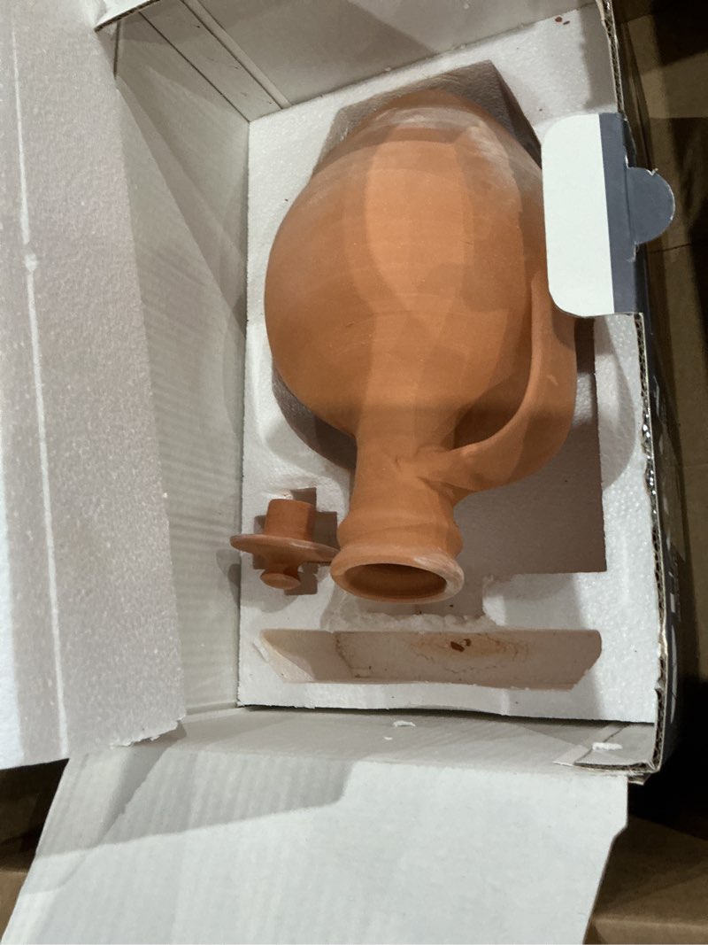 Condition photo showing As Is for (incomplete, missing pieces)hakan anadolu natural clay water pitcher set | unglazed terracotta water carafe & plate | traditional small mud jug | pottery jar for drinking water (large - 106 oz) 106 ouncese