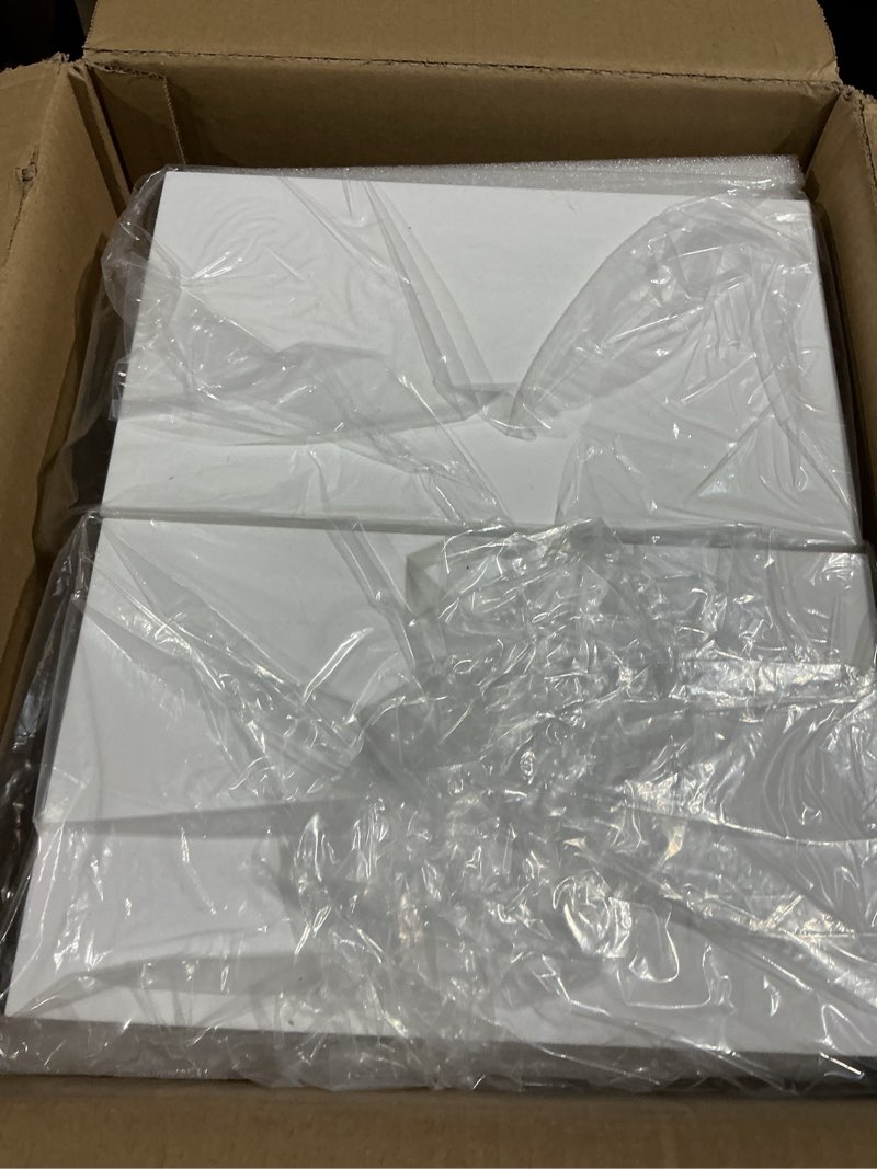 Condition photo showing As Is for pecmuikee buffet risers, food risers for buffet table, display stand shelf for catering dessert collectibles jewelry figures show, acrylic cube display nesting risers with hollow bottoms 6pcs 8"9"10" (8,9,10)"-2 set