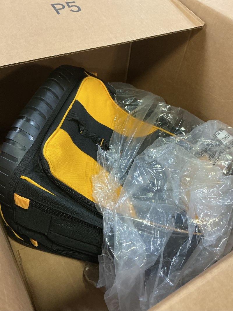 Condition photo showing Good Condition for wheeled rolling tool bag heavy duty tool backpack for men tool organizer bag including laptop sleeve(yellow)