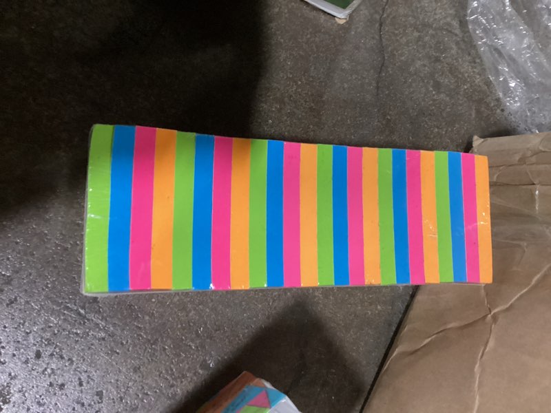 Condition photo showing New/Like New for office depot® brand sticky notes, with storage tray, 3" x 3", assorted vivid colors, 100 sheets per pad, pack of 24 pads