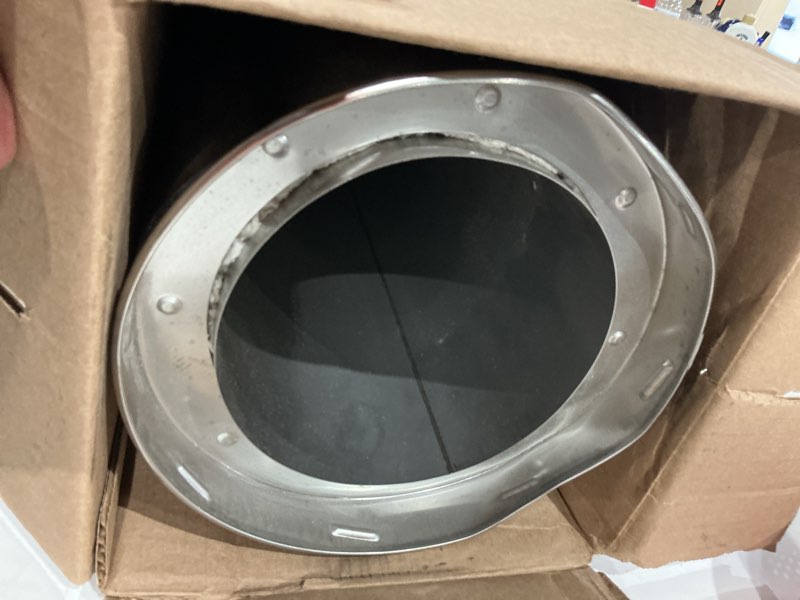 Condition photo showing As Is for supervent 6-in x 36-in stainless steel chimney pipe