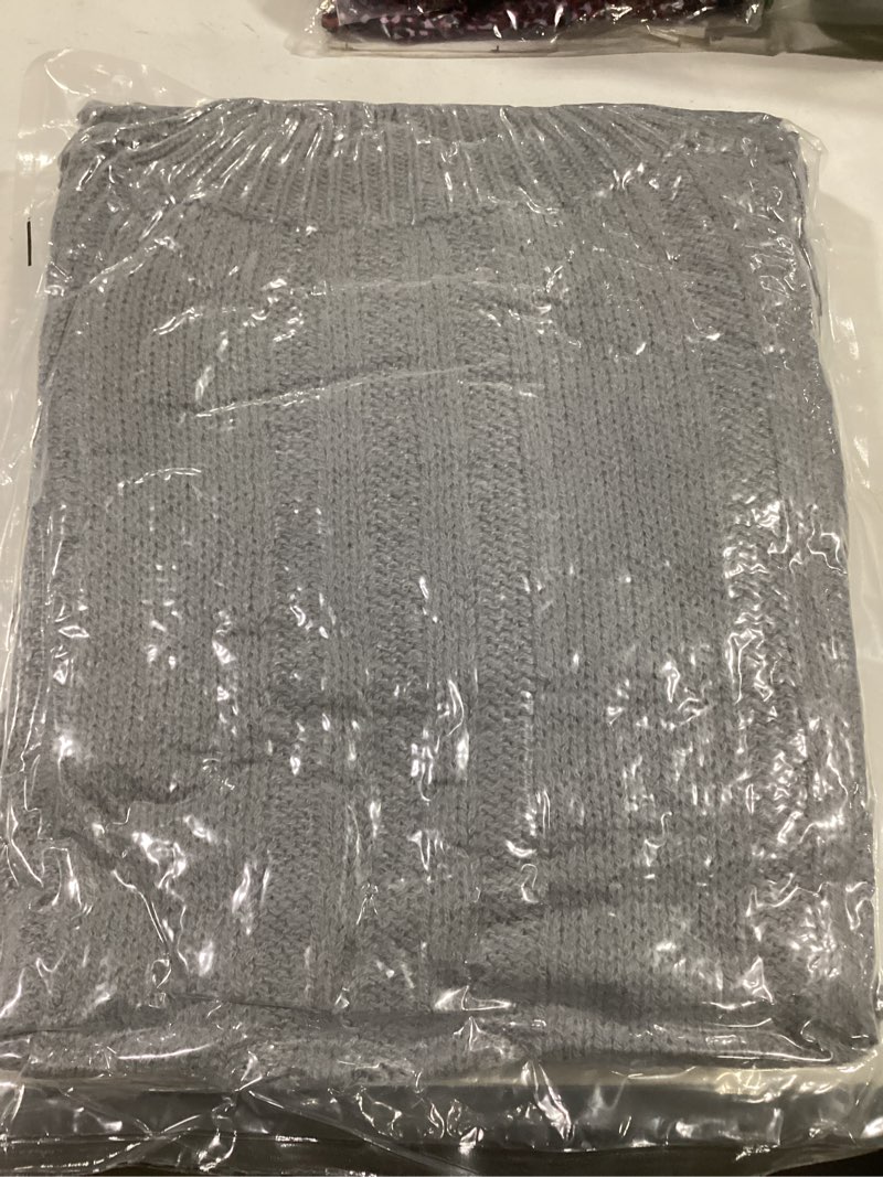 Condition photo showing New/Like New for Saodimallsu Womens Oversized Sweaters Chunky Cable Knit Crew Neck Casual Long Lantern Sleeve Fall Tunic Sweater Tops Dark Green Small