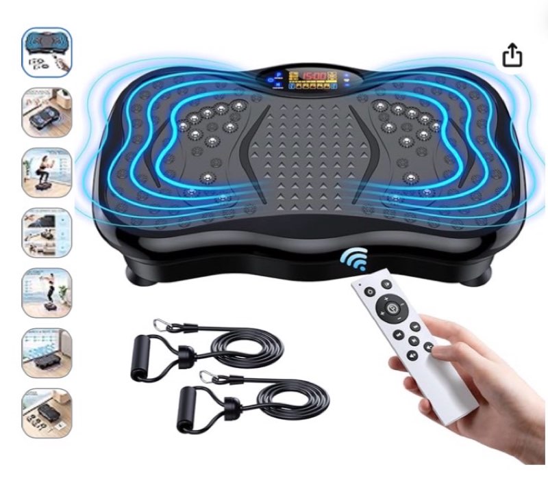 Vibration Plate Exercise Machine, Lymphatic Drainage Machine for Weight Loss, Lymphatic Drainage & Muscle Recovery, Multiple Speeds with Bluetooth & Remote, Max User Weight 330lbs