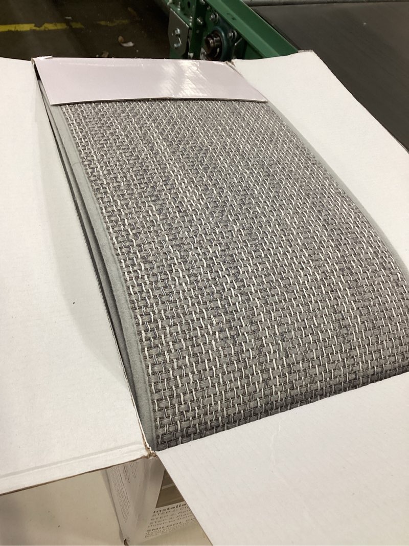 Condition photo showing New/Like New for Stair Treads Non Slip for Wooden Steps Indoor 9" x 36" 15 Pack Extra Wide Stair Tread Carpet Stairs Runner, Step Pads with Reusable Adhesive for Dogs Kids Elders, Machine Washable, Light Grey 9 x 36 inch Light Grey 15