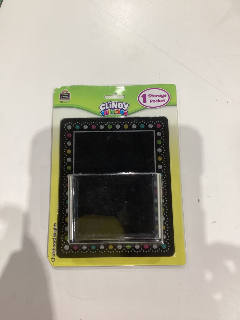 Condition photo showing New/Like New for Teacher Created Resources 77377 Clingy Thingies Storage Pocket Chalkboard Brights 5"W x 6.3"H