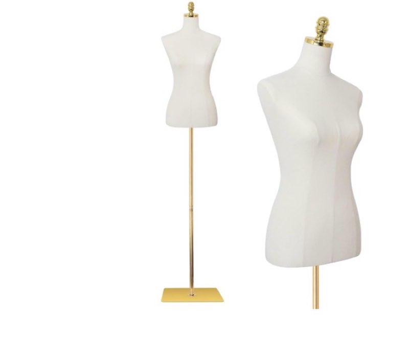 Female Mannequin Torso Dress Form Manikin with Metal Bracket and Rectangular Base, 40.55-73.23 Inch Mannequin Body Height Adjustable for Sewing Dressmakers Clothes Jewelry Display, Black