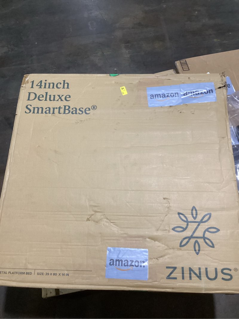 Condition photo showing As Is for ZINUS SmartBase Heavy Duty Mattress Foundation, 14 Inch Metal Platform Bed Frame, No Box Spring Needed, Sturdy Steel Frame, Underbed Storage, Twin XL