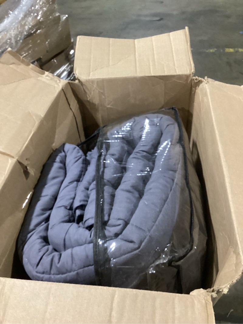 Condition photo showing As Is for yescool Weighted Blanket for Adults (25 lbs, 88” x 104”, Grey) Cooling Heavy Blanket for Sleeping Perfect for 240-260 lbs, King Size Breathable Blanket with Premium Glass Bead Grey 88X104-25 lbs