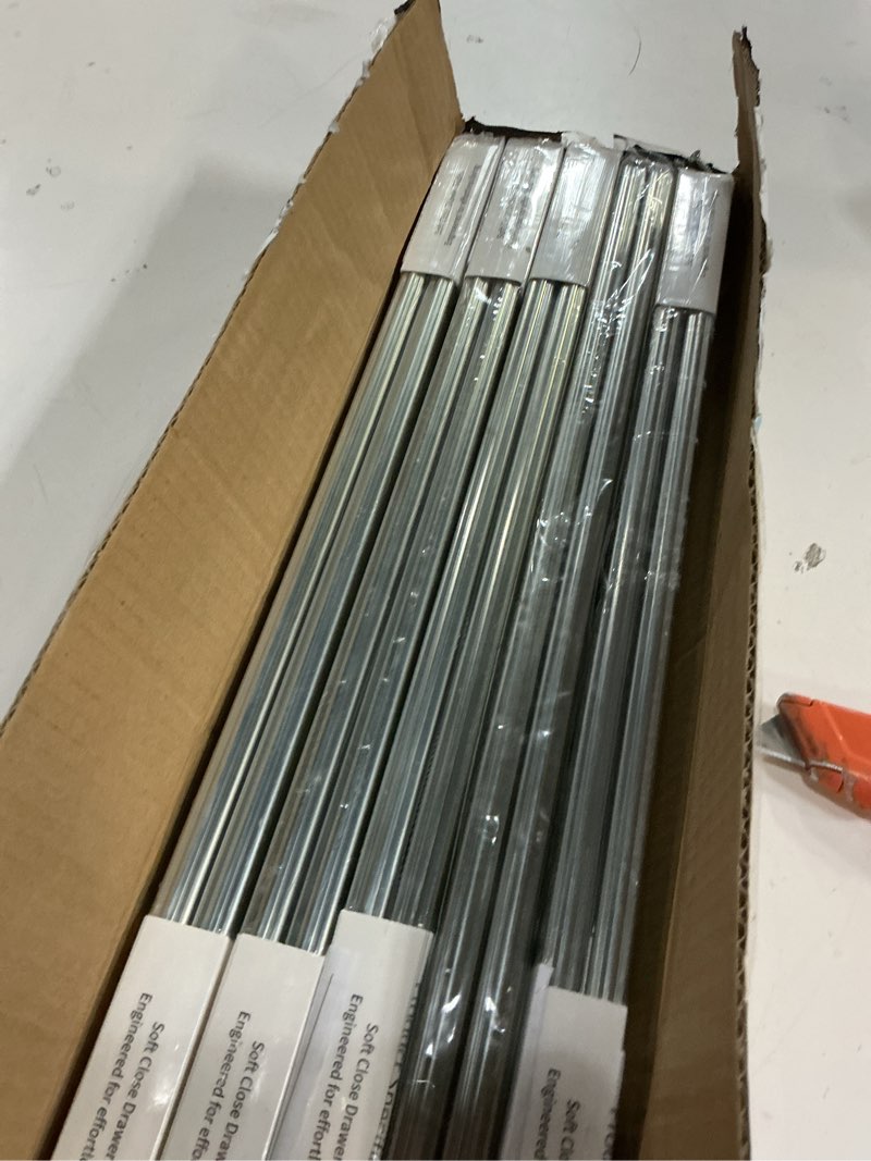 Condition photo showing New/Like New for hbl’ 5 pairs | soft close drawer slides 18 inch, heavy duty cabinet drawer slides replacement - ball bearing full extension, 200 lb capacity, made of cold-rolled steel, rust-resistant & long-lasting. silver 18" drawer slide 5
