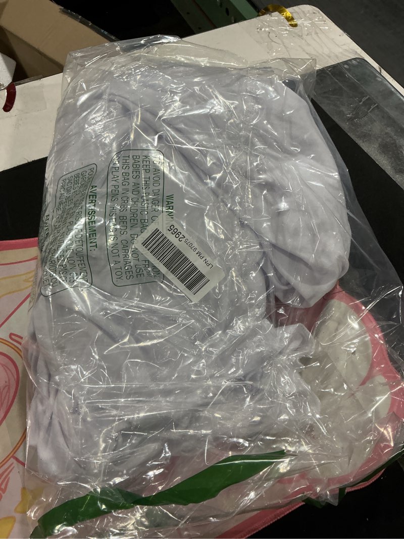 Condition photo showing As Is for Table Skirt for Rectangular Tables 8ft - Wedding Spandex Table Covers for Standard 8 Foot Table - One Piece Fitted Stretchy Tablecloth - Wrinkle Resistant Ruffles Great for Party,Banquet (8 ft, White)