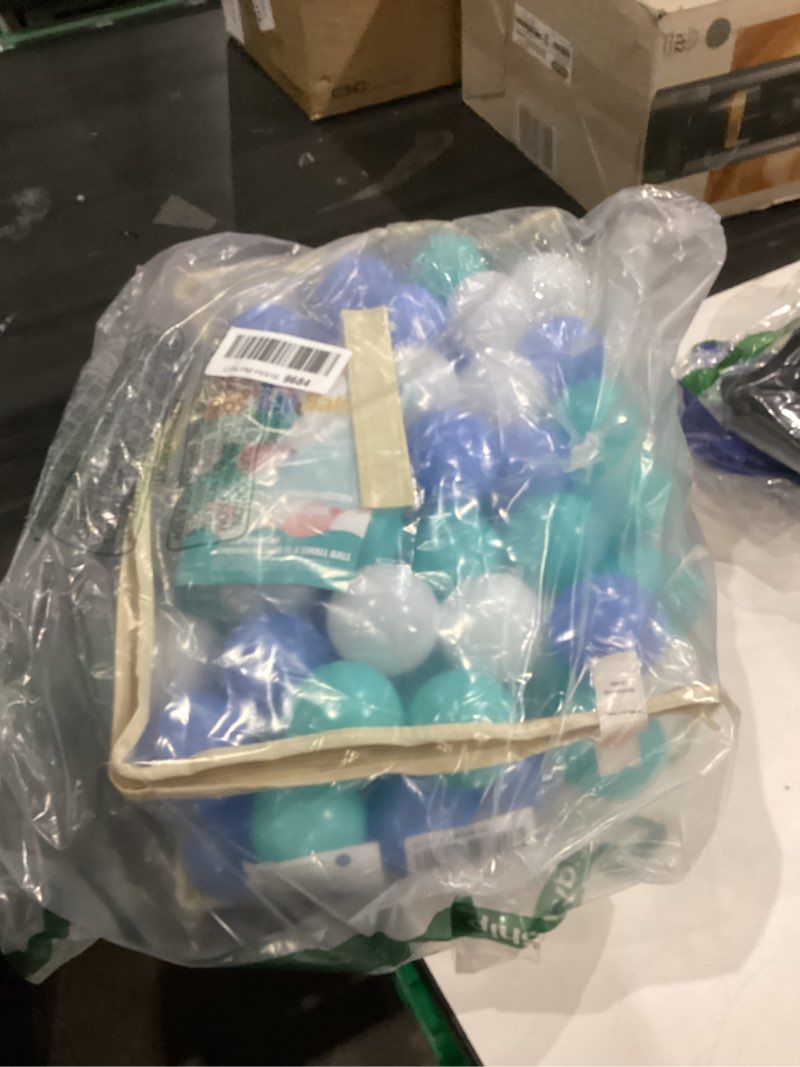 Condition photo showing New/Like New for MoonxHome Ball Pit Balls for Toddlers, BPA Free Crush Proof Plastic Toy Balls for Ball Pit, Children's Pool Water Toys, Macaron Ocean Balls for Play Tent 2.15 Inch Pack of 100 200 500 800 1000 M-green&blue 100